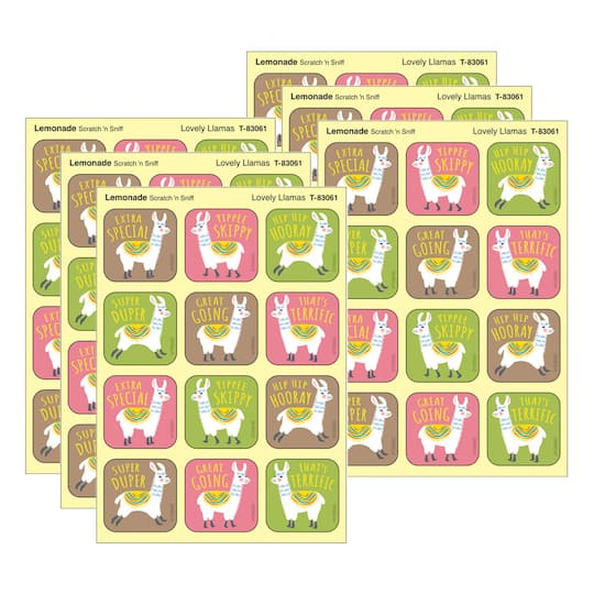 TREND Enterprises® Lovely Llamas, Lemonade Scent Scratch 'n Sniff Stinky Stickers®, 48 Per Pack, 6 Packs total of 288